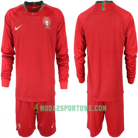 Koszulka Portugalia Dziecięcy Mistrzostwa Świata 2018 Domowe Stroje Piłkarskie Długi Rękaw